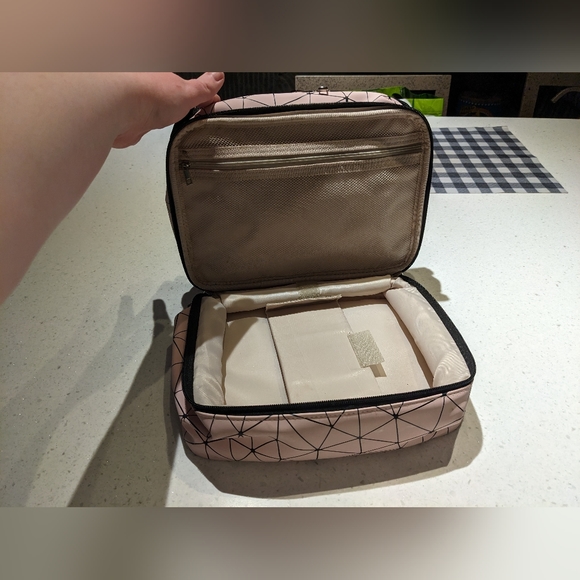 MKPCW makeup bag Double-layer cosmetic bag with brush bag and divider - Picture 4 of 5